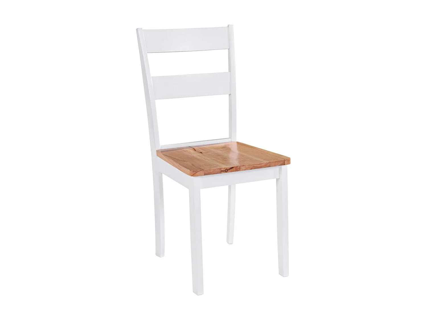 Chaises à manger lot de 2 blanc bois d'hévéa massif