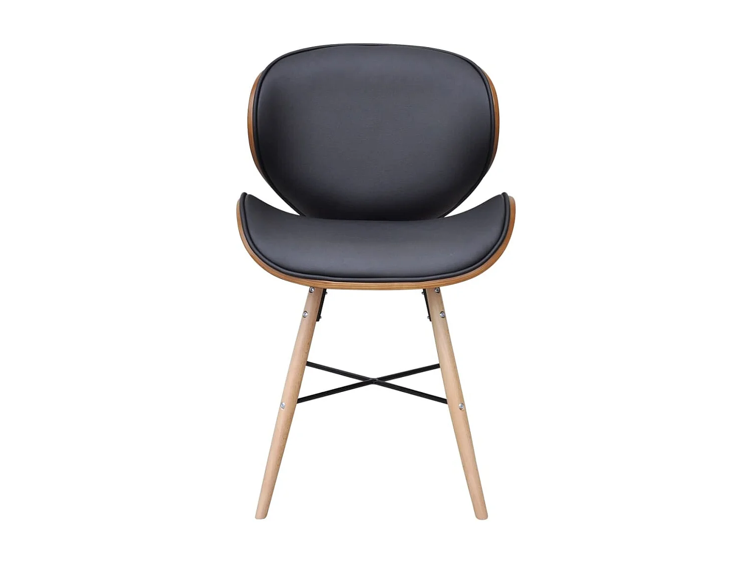 Eetkamerstoelen 2 stukkengebogen hout en kunstleer