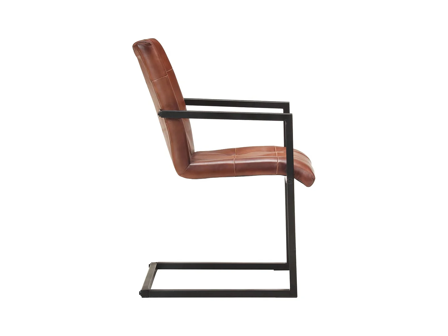 Chaises à manger cantilever lot de 4 marron cuir véritable