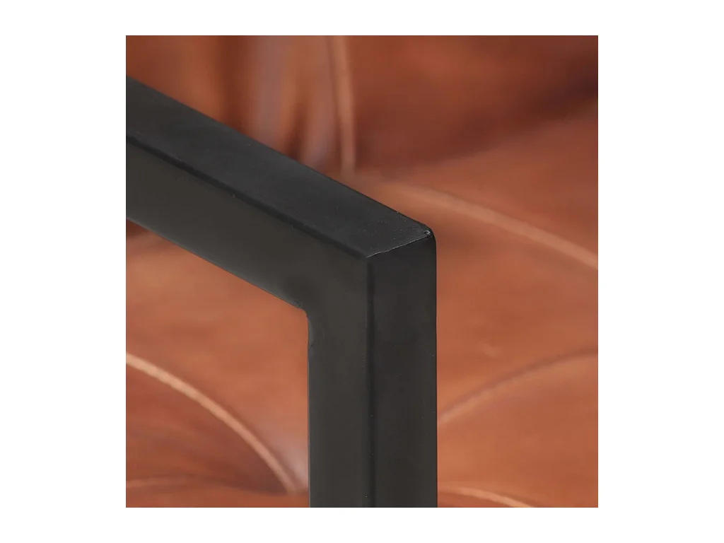 Chaises à manger cantilever lot de 4 marron cuir véritable