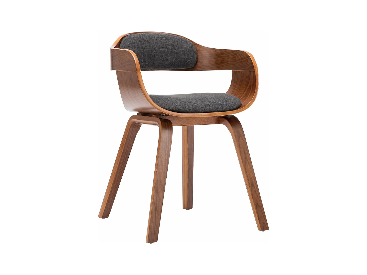 Chaises à manger lot de 2 gris foncé tissu et bois courbé