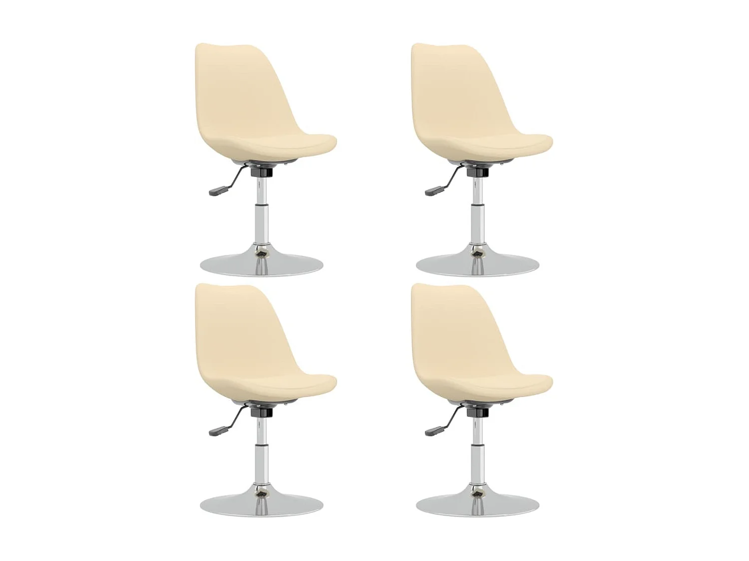 Chaises pivotantes à manger lot de 4 Crème Tissu