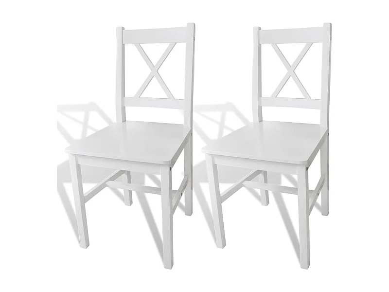 Eetkamerstoelen 2 st grenenhout wit