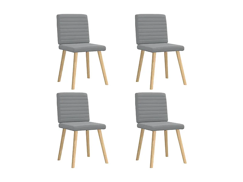 Chaises à manger lot de 4 gris clair tissu