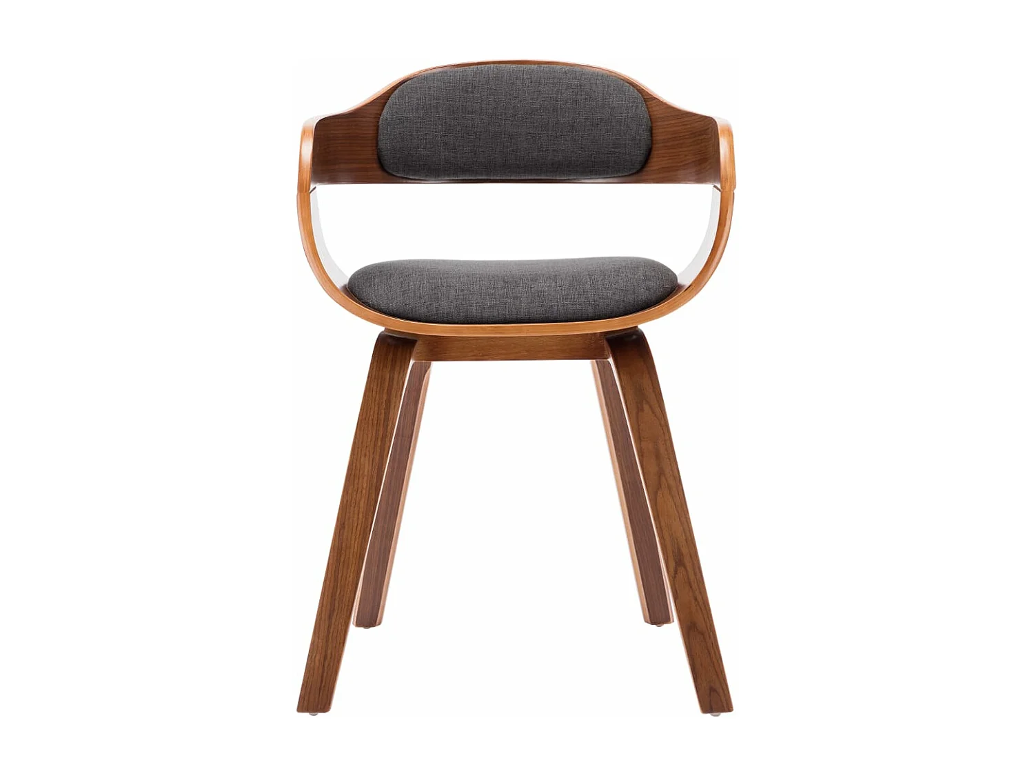 Eetkamerstoelen 4 st stof en gebogen hout donkergrijs