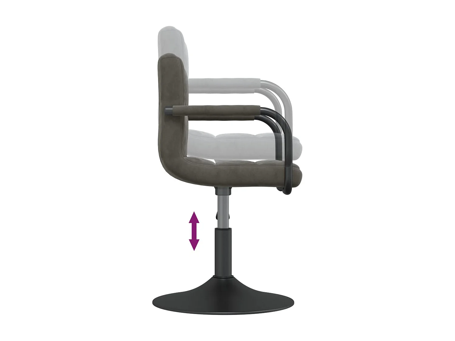 Chaises pivotantes à manger lot de 2 gris foncé velours