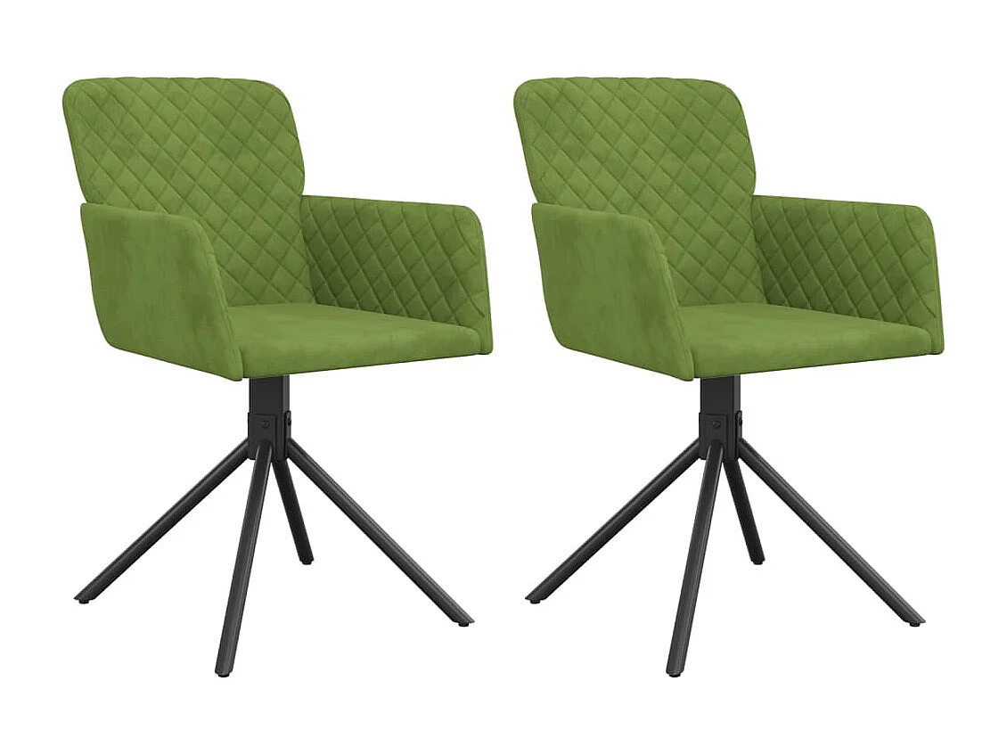 Sillas de comedor giratorias 2 unidades terciopelo verde claro