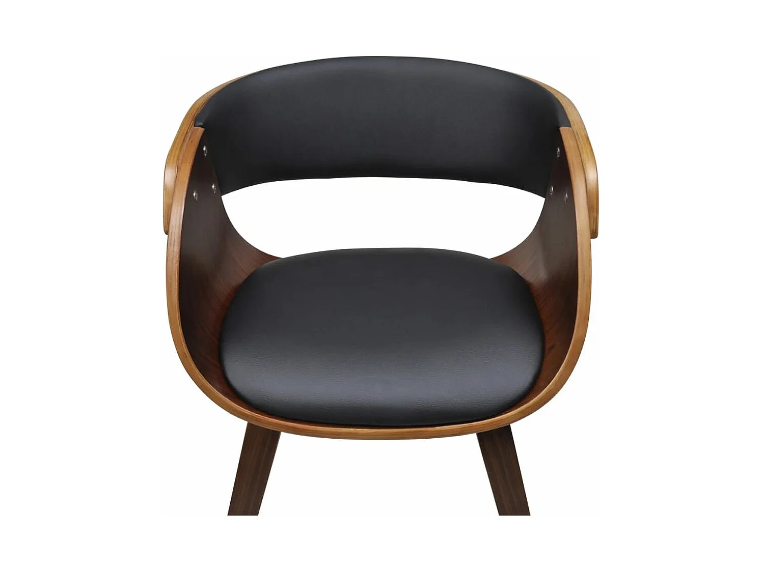 Chaises à manger lot de 2 marron bois courbé et similicuir