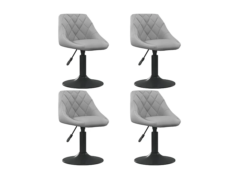Chaises pivotantes à manger lot de 4 gris clair velours
