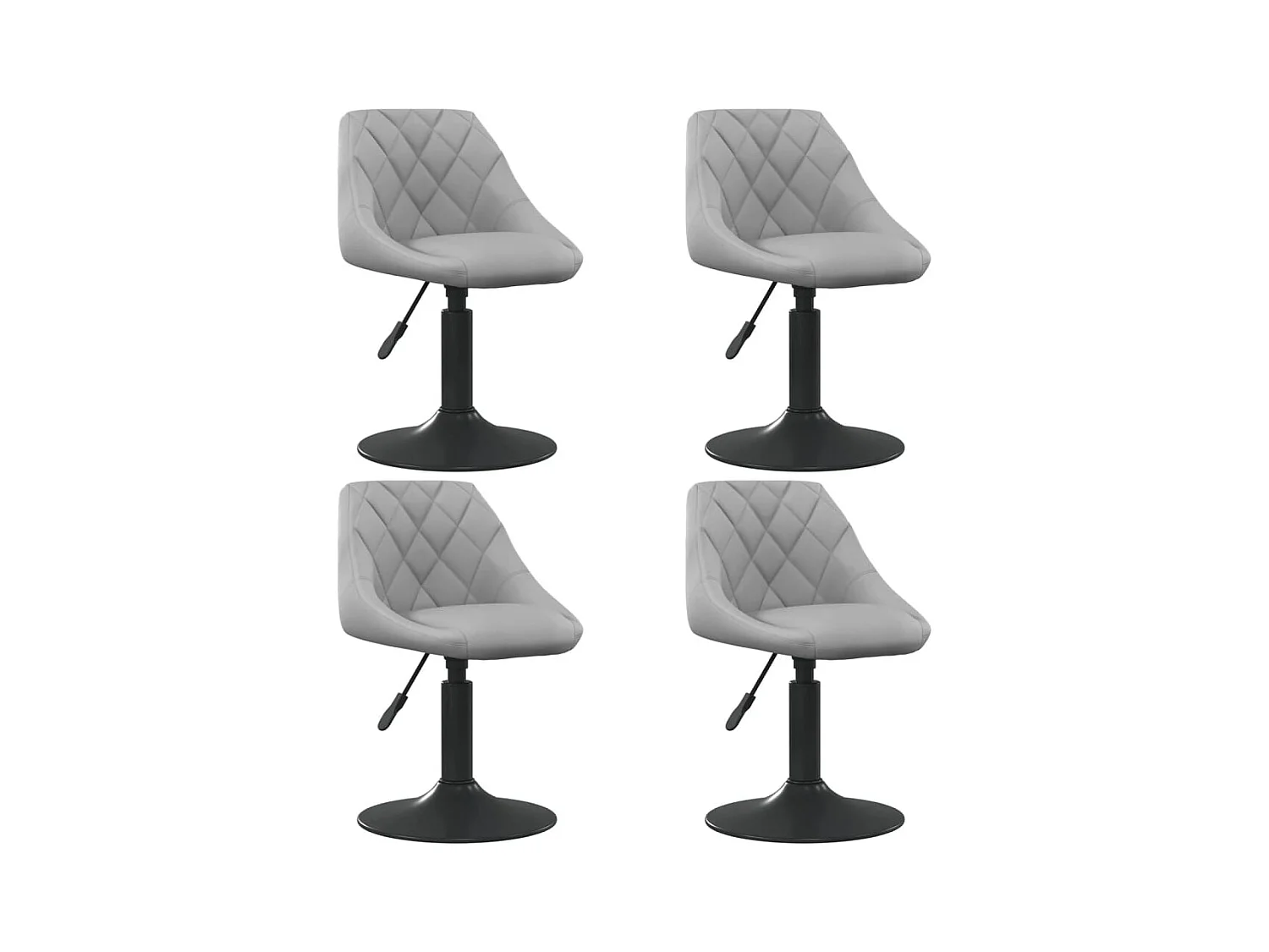 Chaises pivotantes à manger lot de 4 gris clair velours