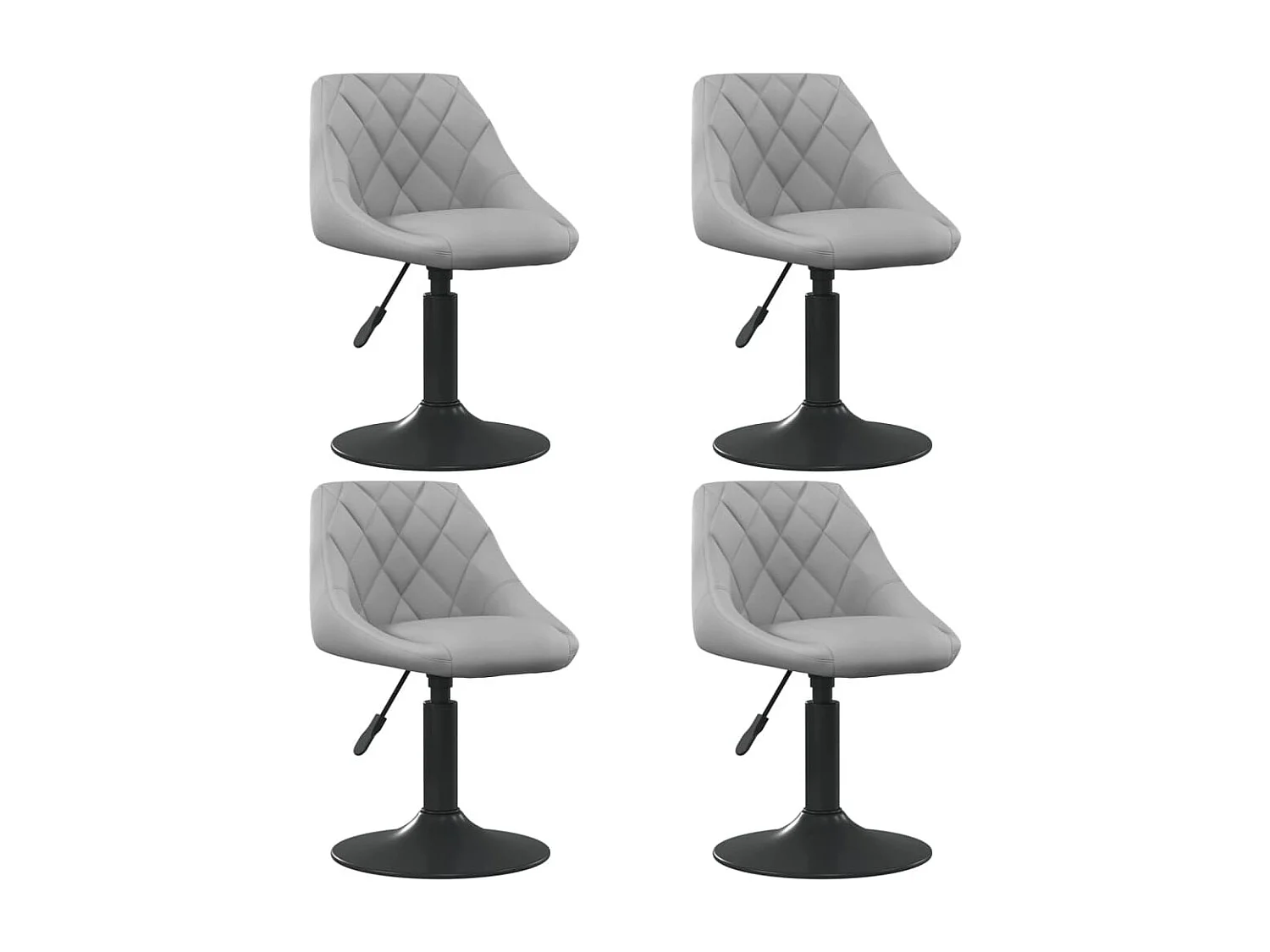 Chaises pivotantes à manger lot de 4 gris clair velours