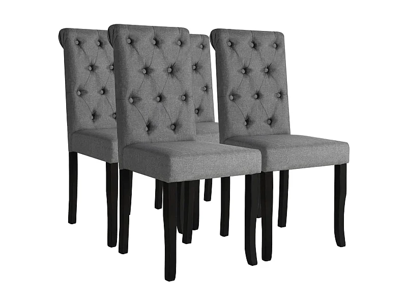 Chaises à manger lot de 4 gris foncé tissu