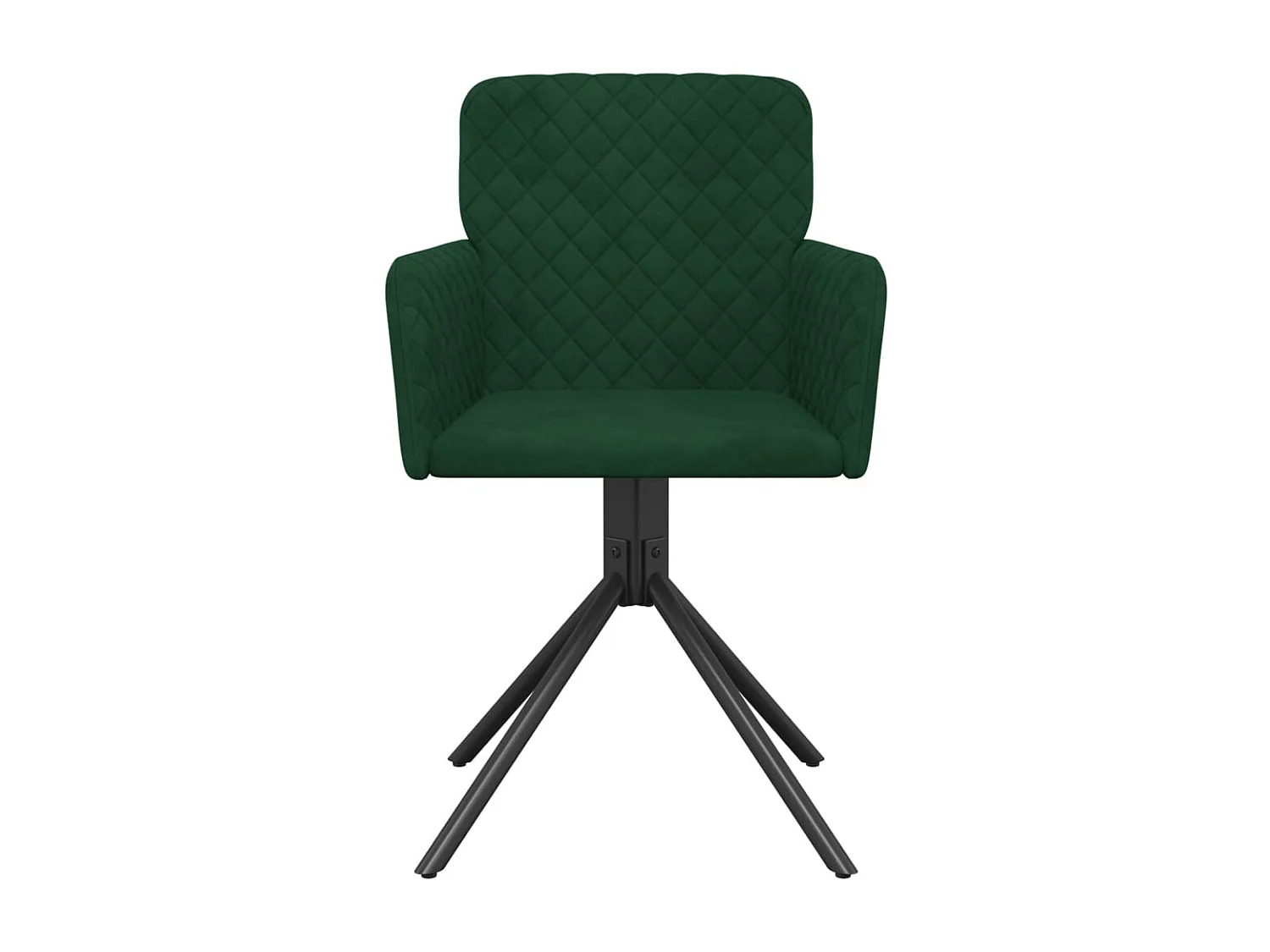 Chaises pivotantes à manger lot de 2 Vert foncé Velours