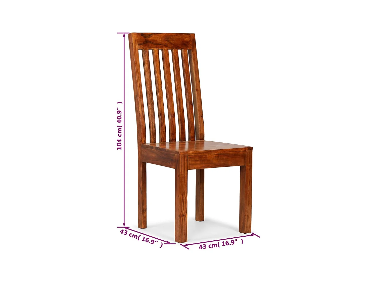 Chaises à manger lot de 4 bois massif avec finition