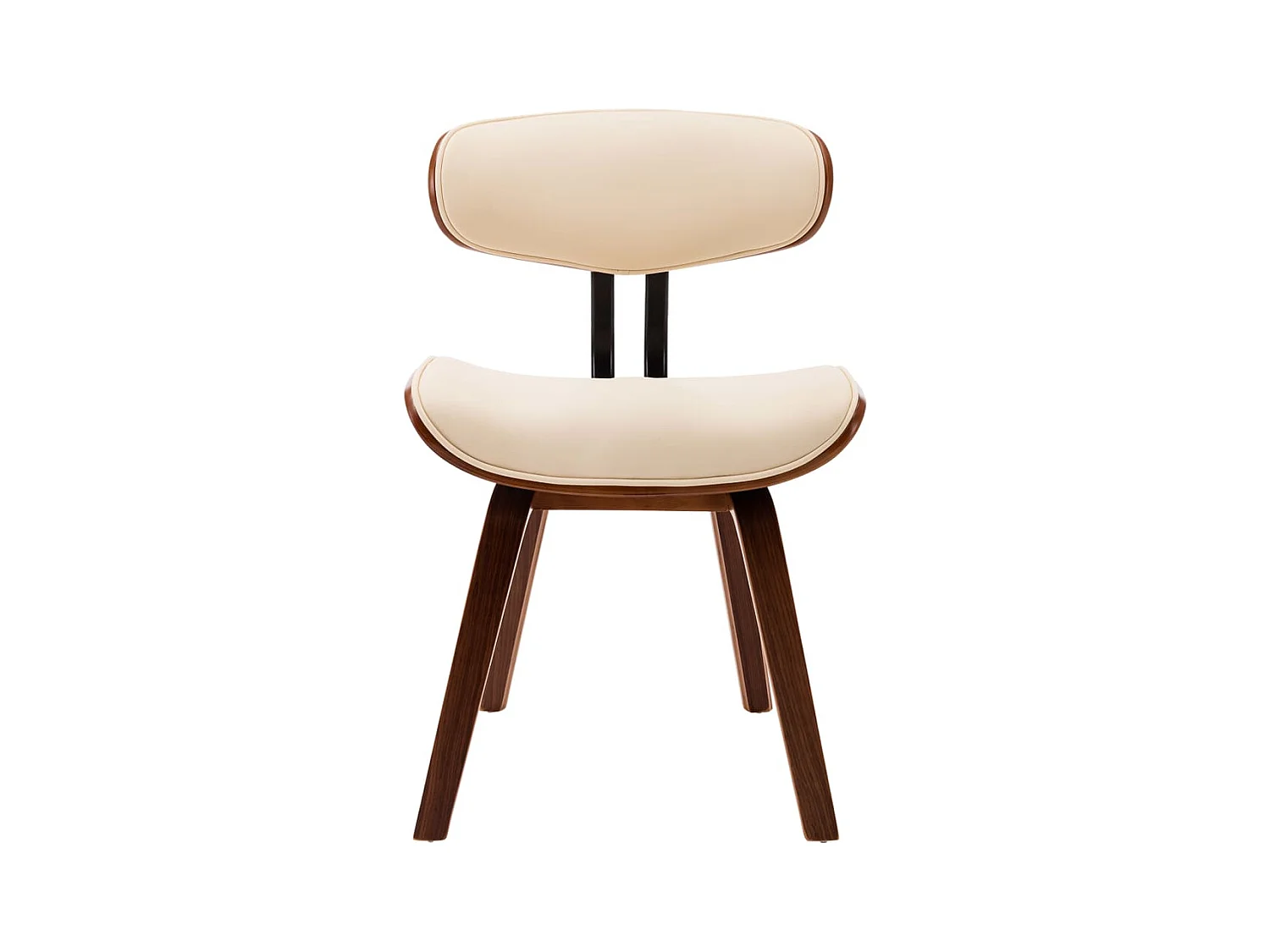 Chaises à manger lot de 2 crème bois courbé et similicuir