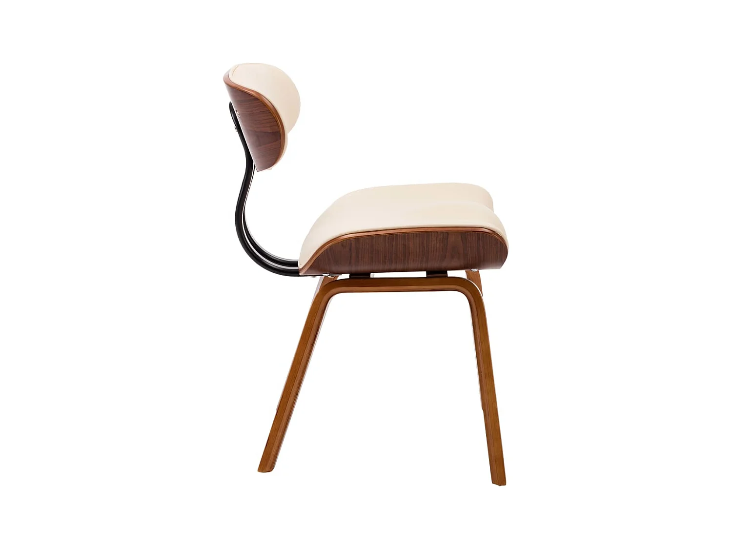 Chaises à manger lot de 2 crème bois courbé et similicuir