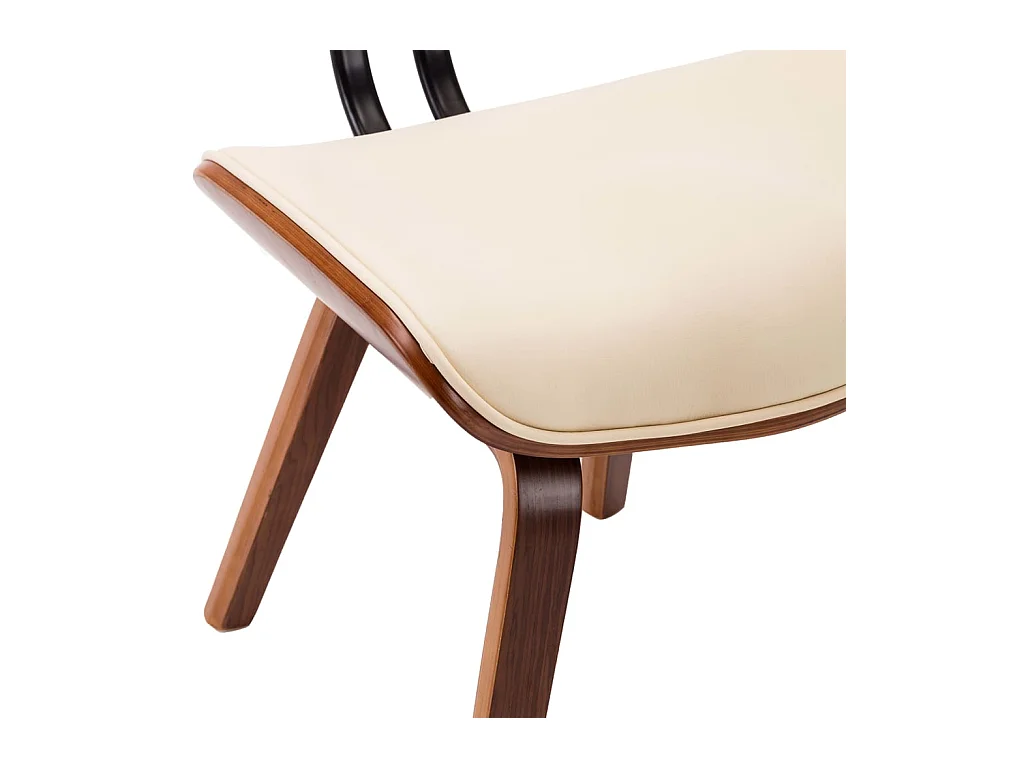 Chaises à manger lot de 2 crème bois courbé et similicuir