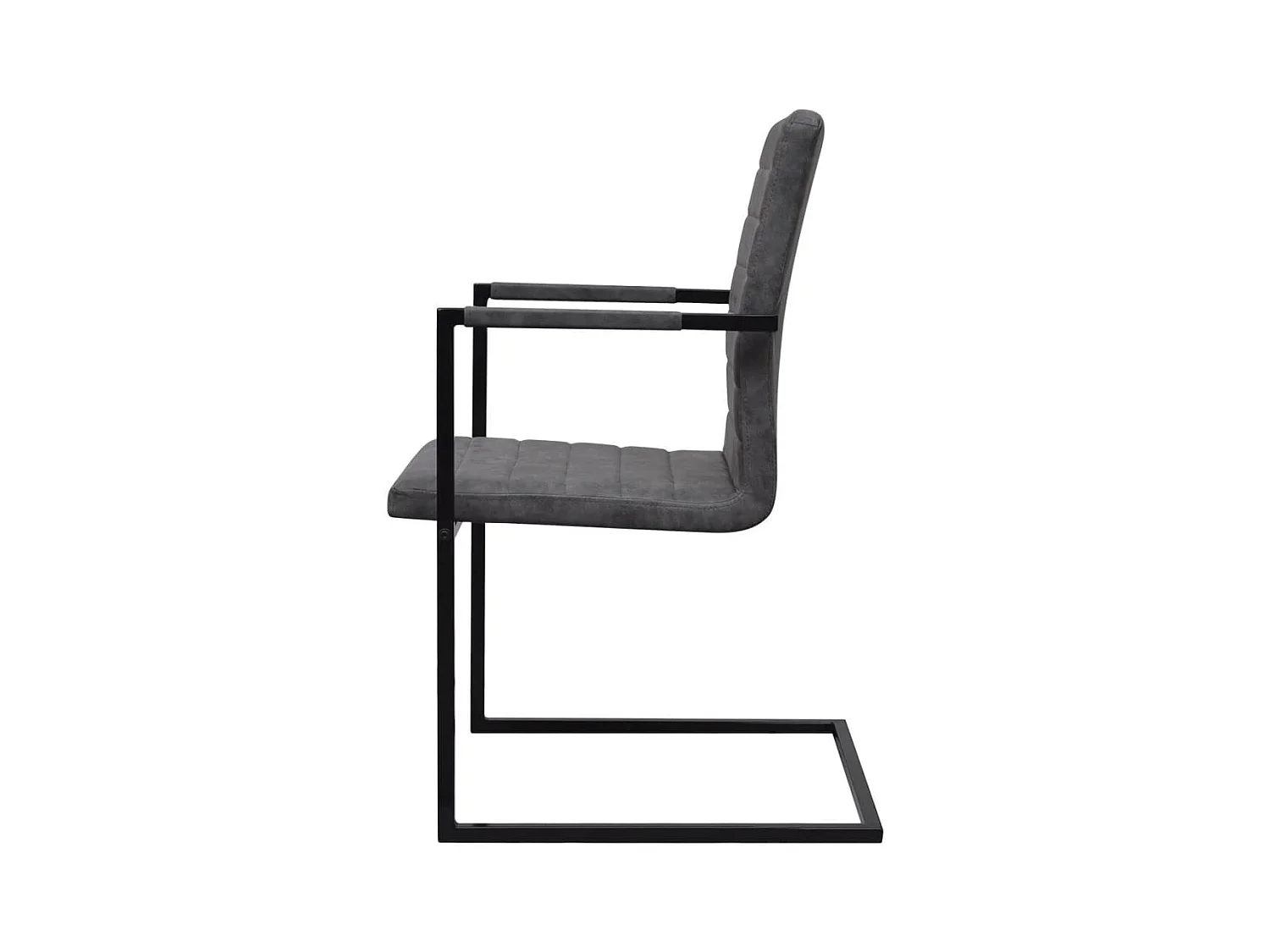 Chaises à manger cantilever lot de 4 gris similicuir