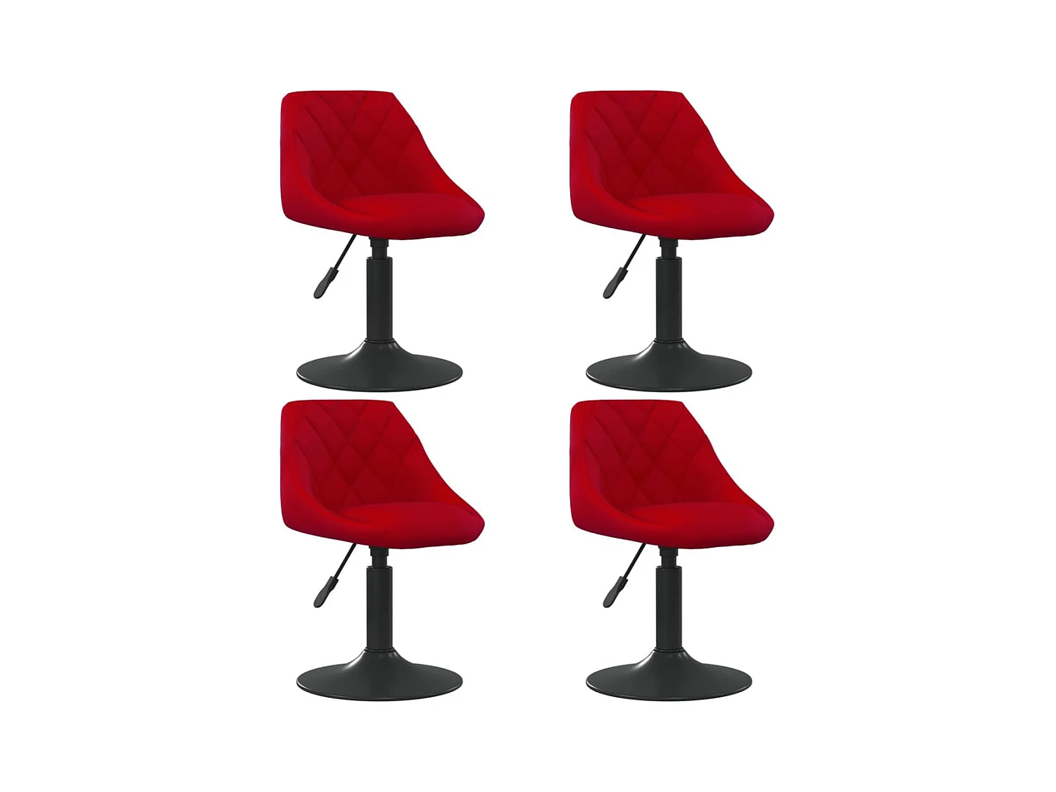 Chaises à manger pivotantes lot de 4 rouge bordeaux velours