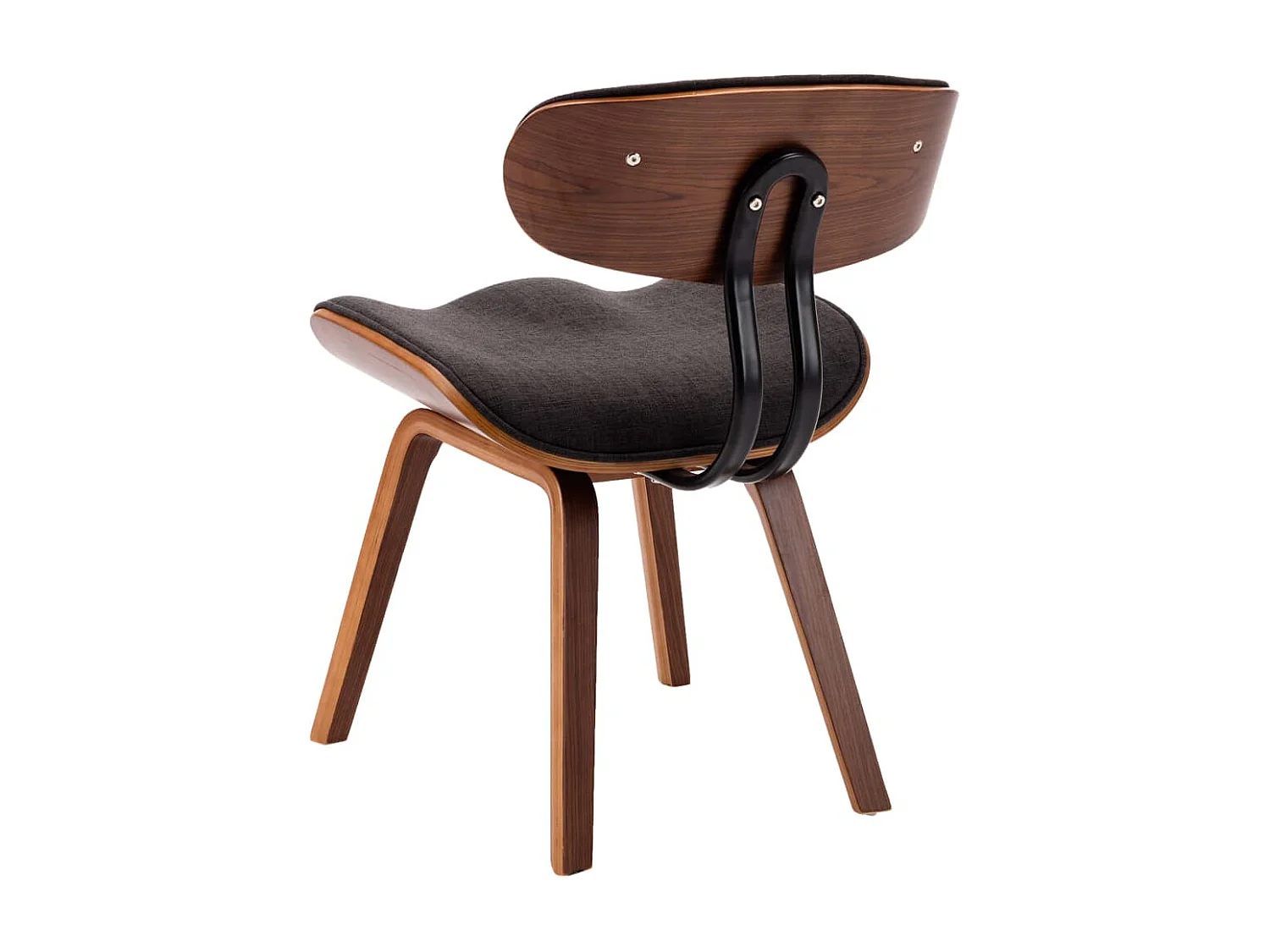 Eetkamerstoelen 2 st gebogen hout en stof grijs