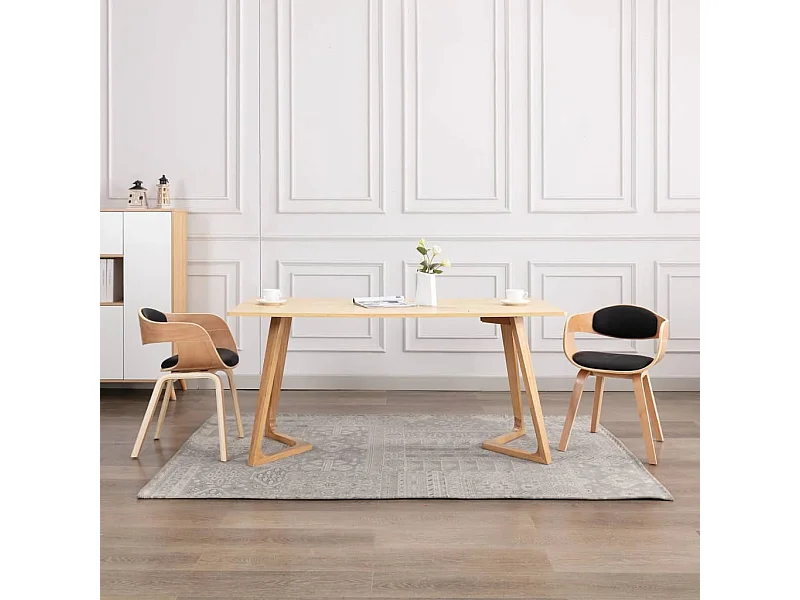 Eetkamerstoelen 2 st gebogen hout en kunstleer