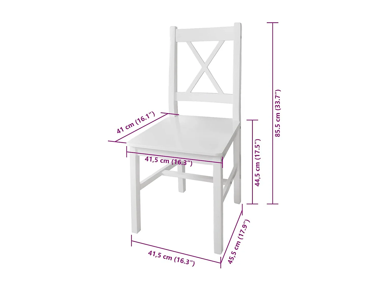 Eetkamerstoelen 4 stukkengrenenhout wit