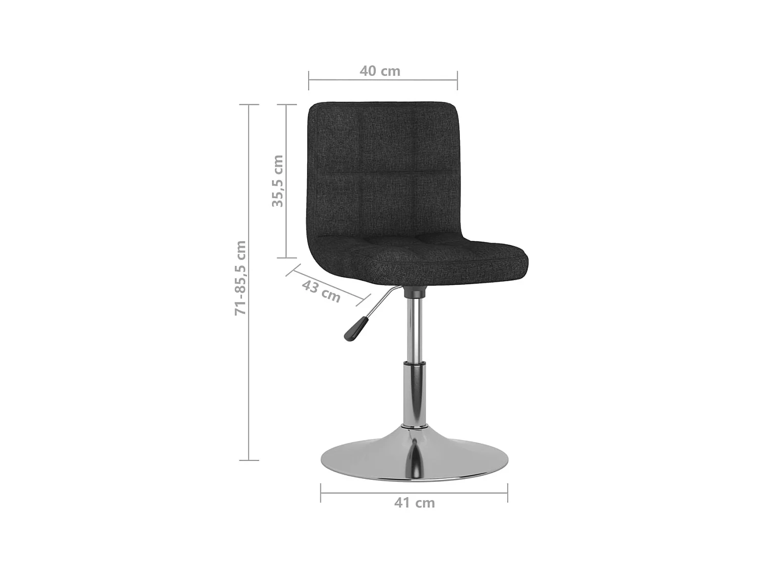 Eetkamerstoelen 4 stukkendraaibaar stof zwart