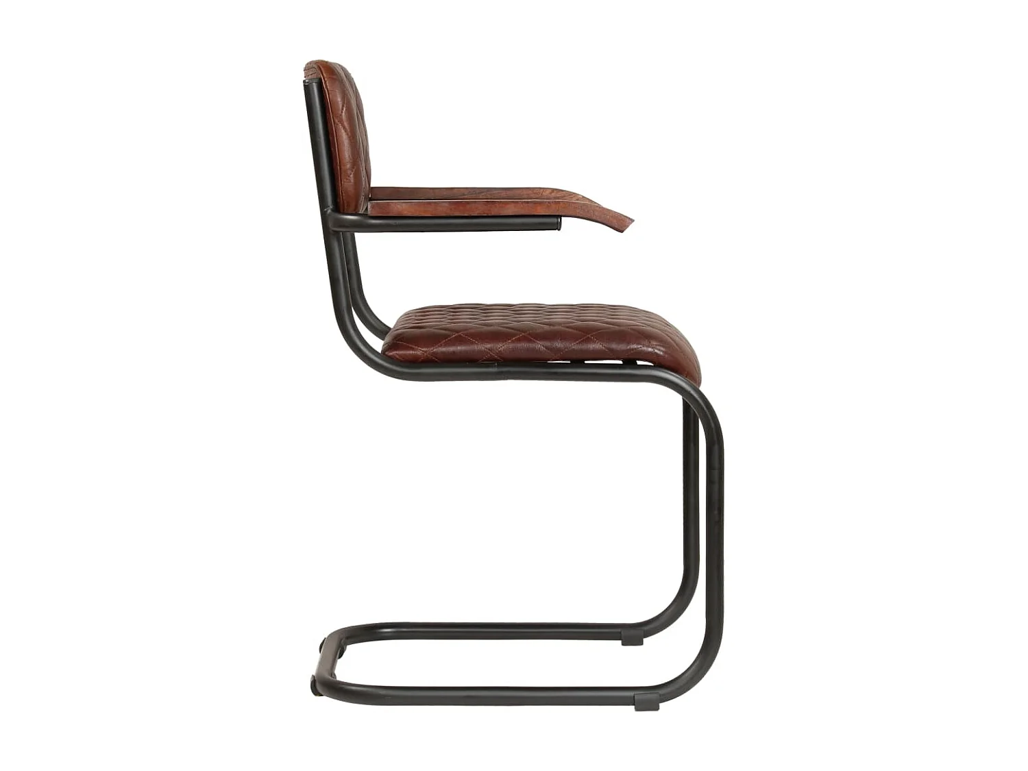 Chaises à manger avec accoudoirs lot de 2 marron cuir véritable