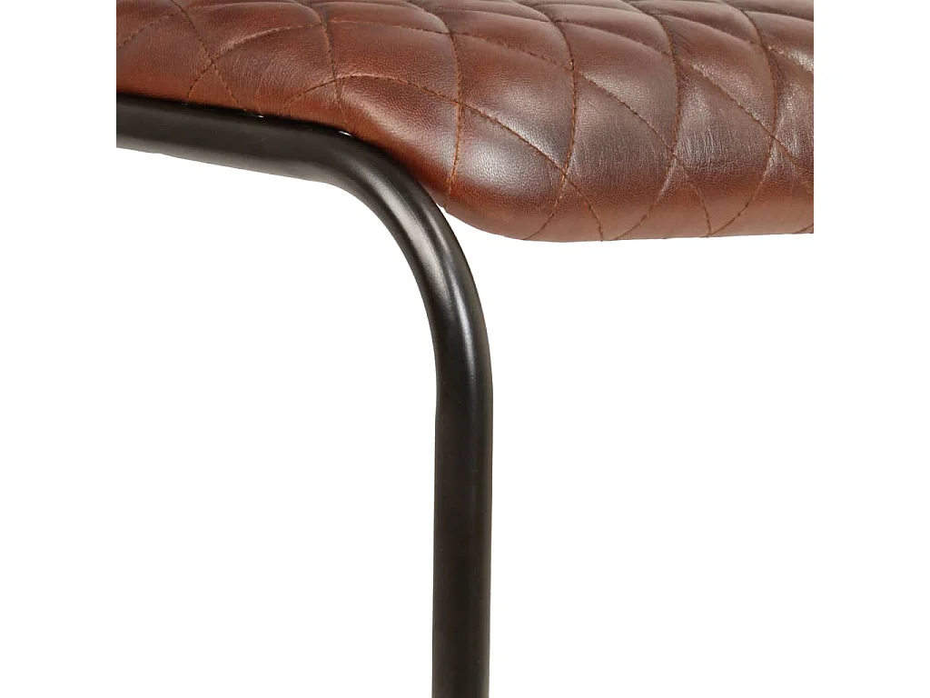 Chaises à manger avec accoudoirs lot de 2 marron cuir véritable