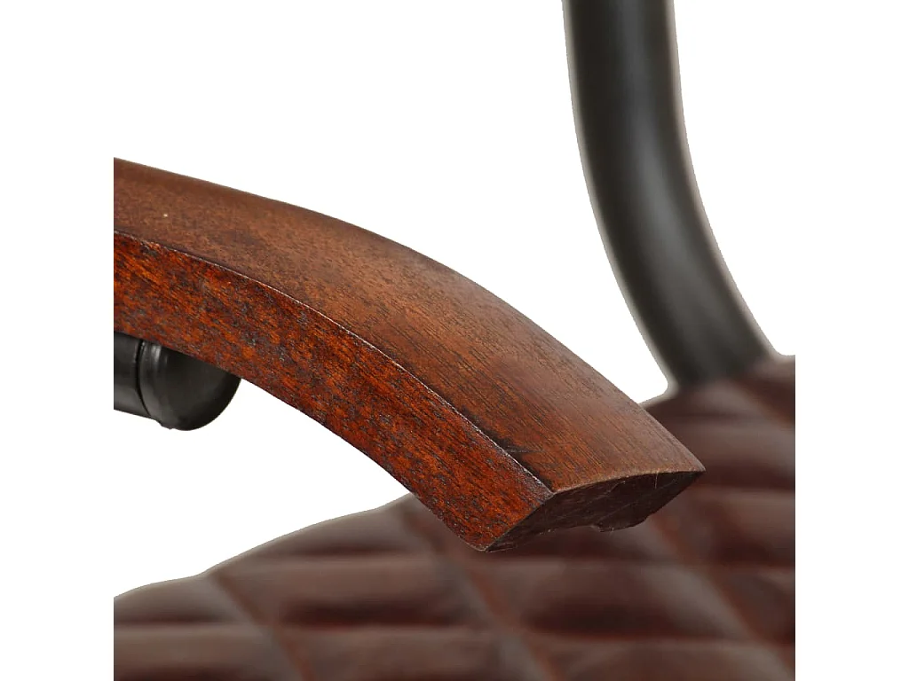 Chaises à manger avec accoudoirs lot de 2 marron cuir véritable