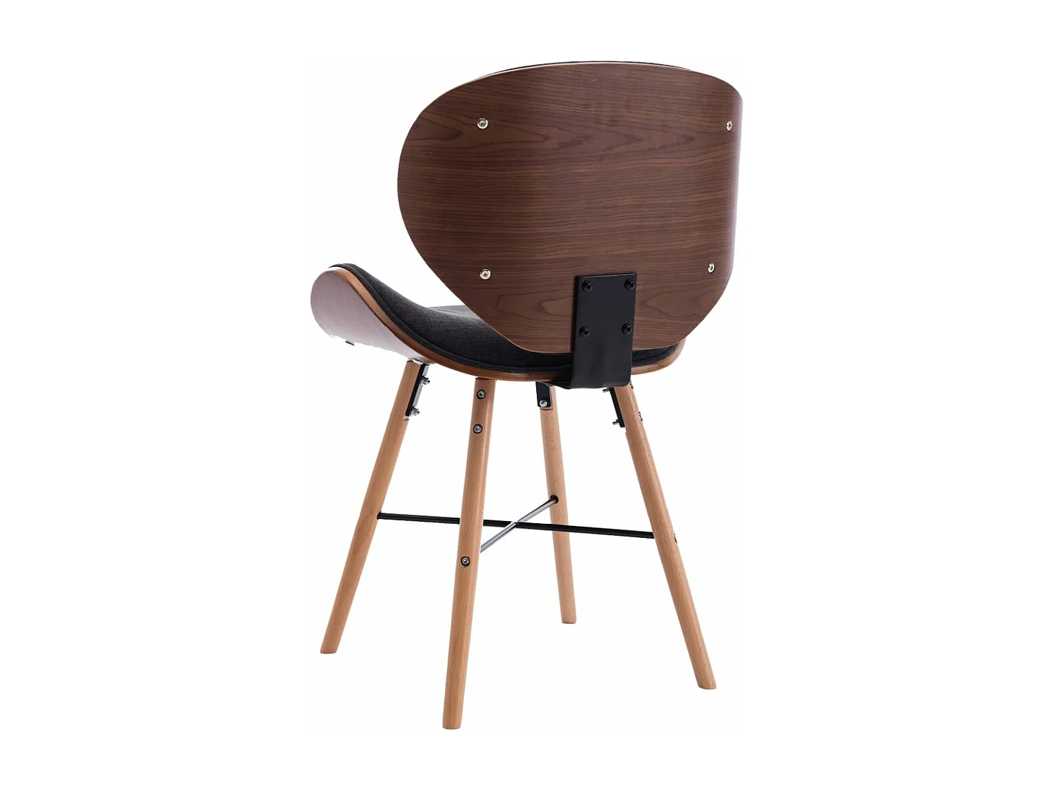 Eetkamerstoelen 2 stukkenstof en gebogen hout donkergrijs