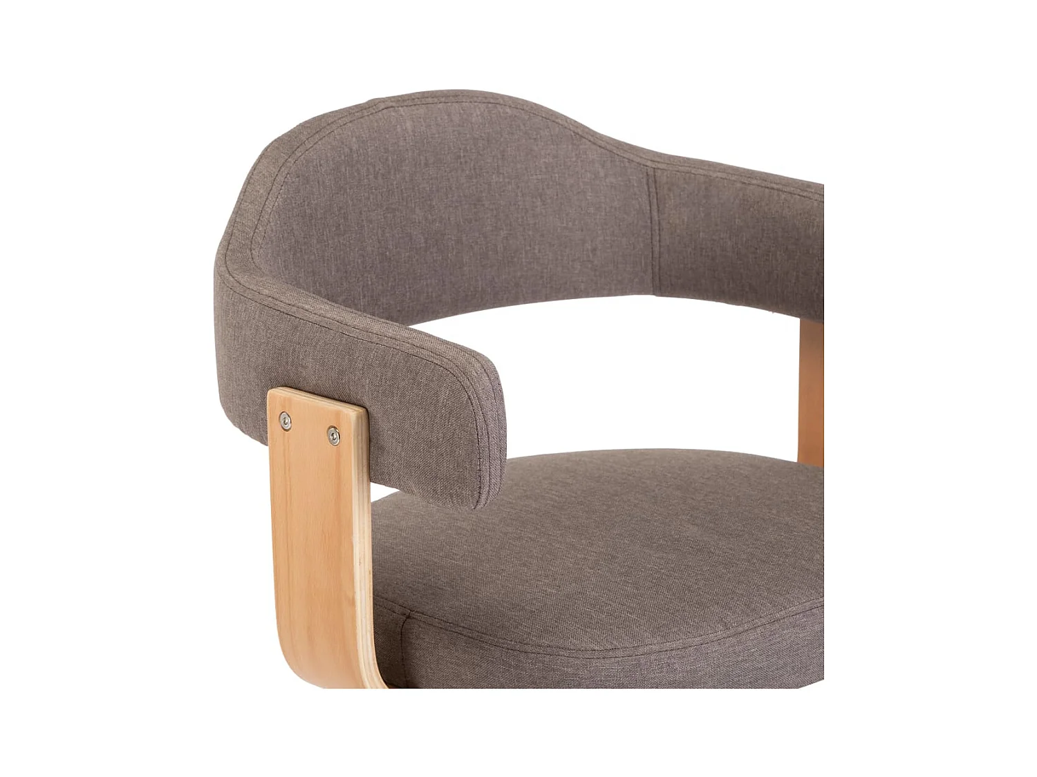 Chaises pivotantes à manger lot de 2 taupe bois courbé et tissu