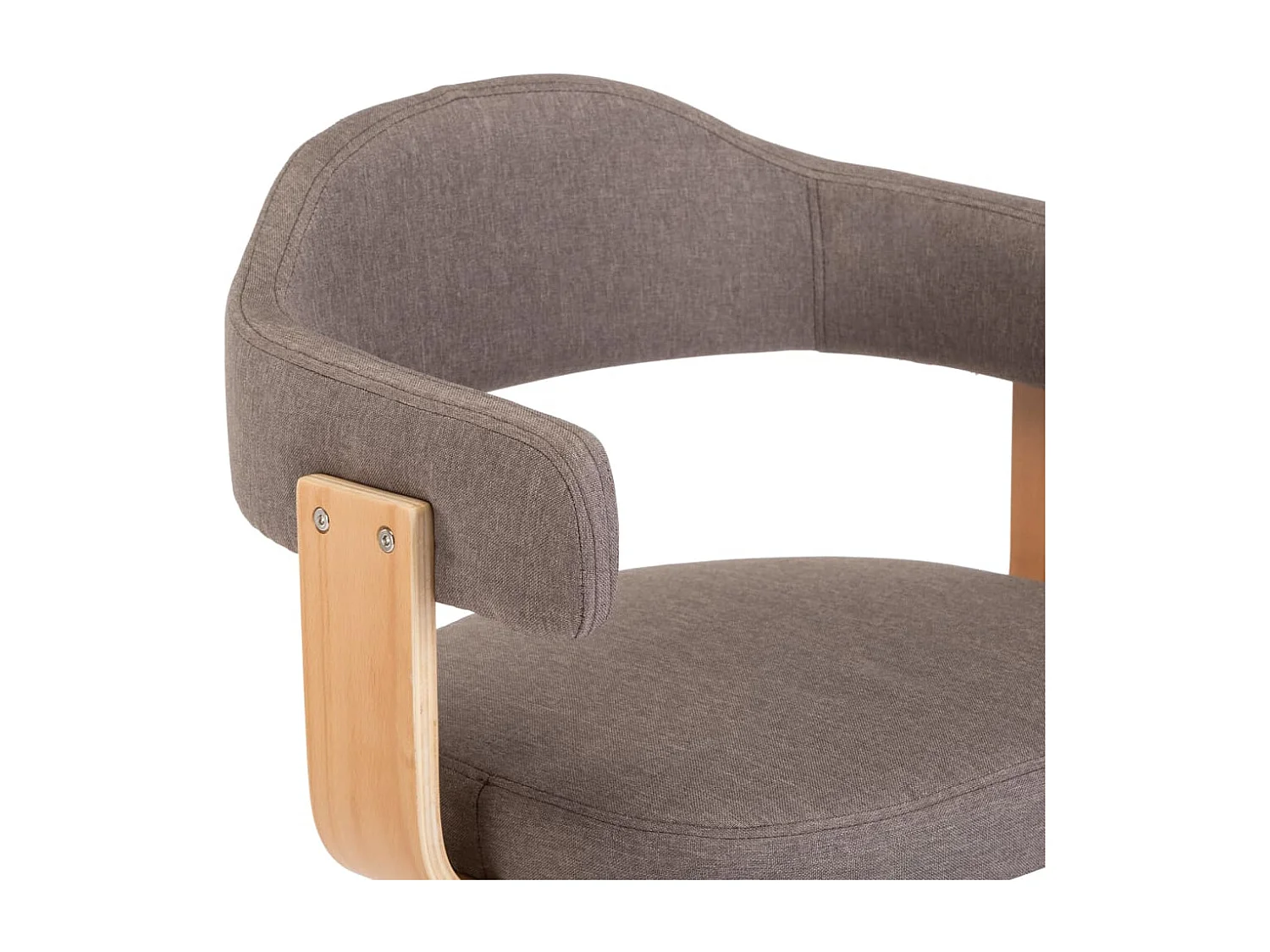 Chaises pivotantes à manger lot de 2 taupe bois courbé et tissu