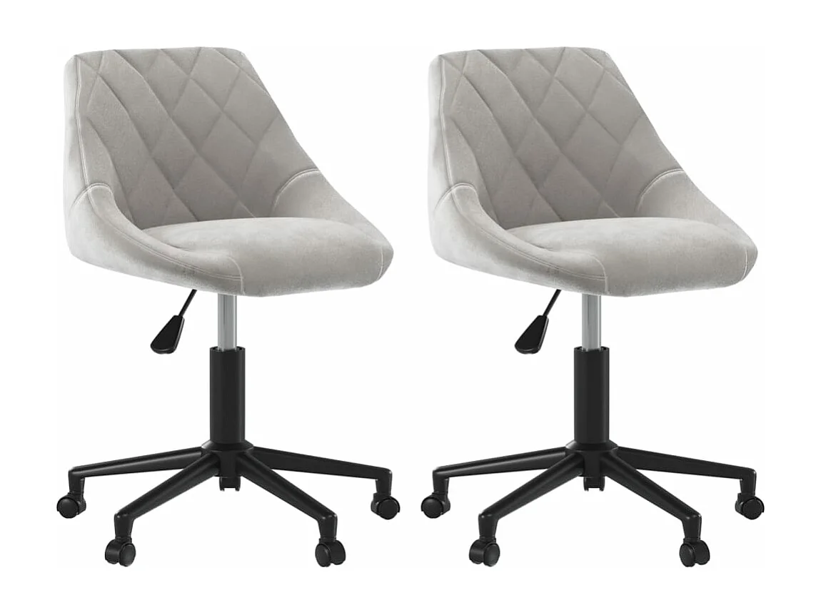 Eetkamerstoelen draaibaar 2 st fluweel lichtgrijs