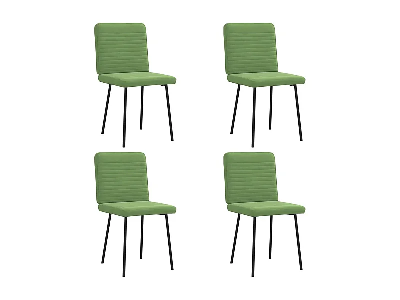 Chaises à manger lot de 4 vert clair velours