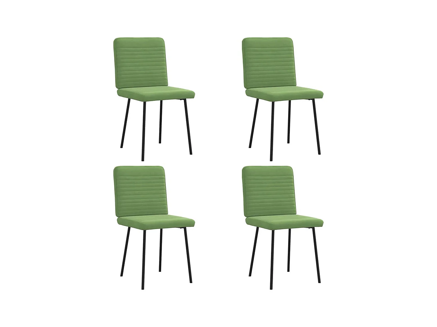 Chaises à manger lot de 4 vert clair velours