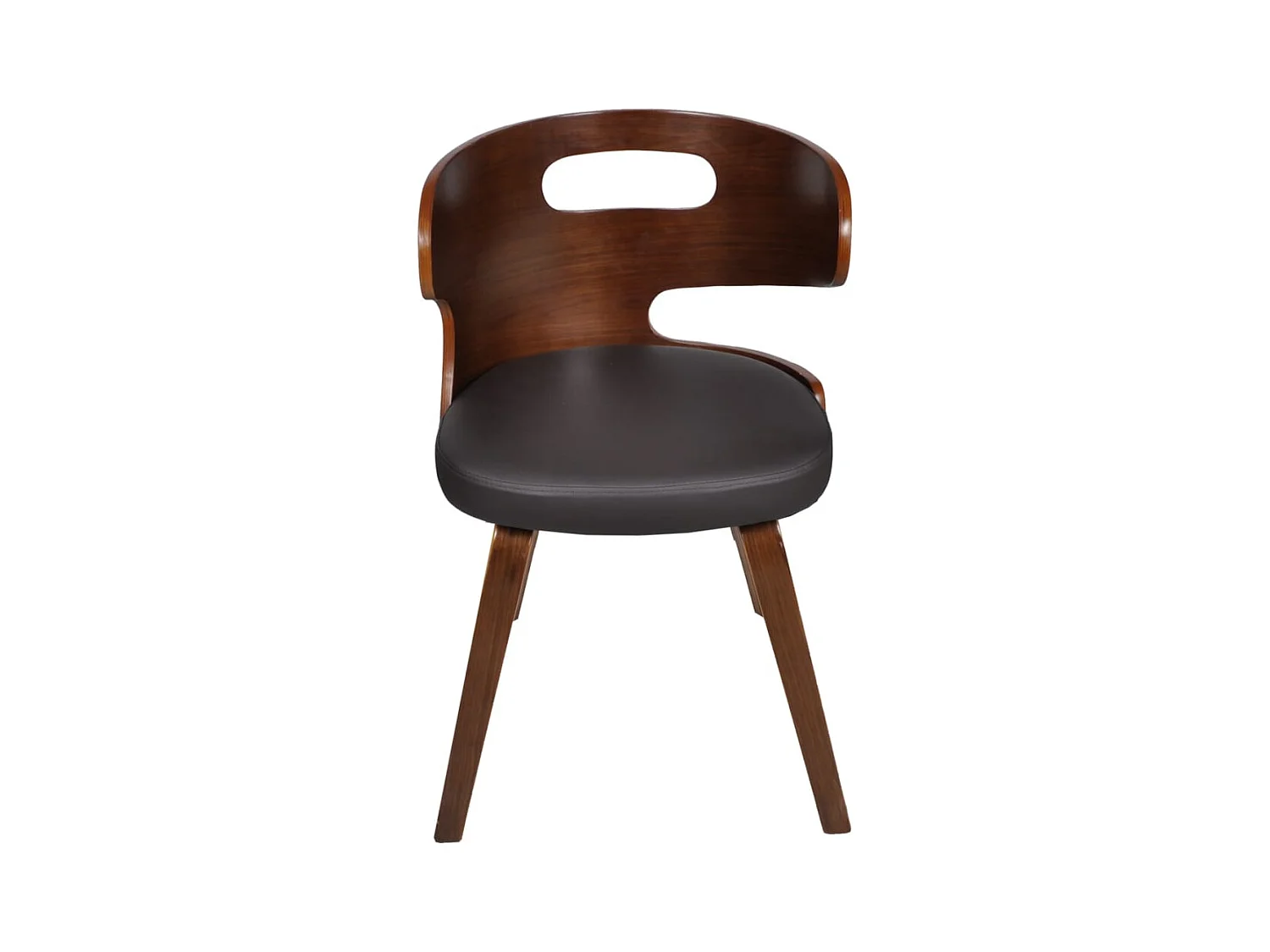 Chaises à manger lot de 4 marron bois courbé et similicuir