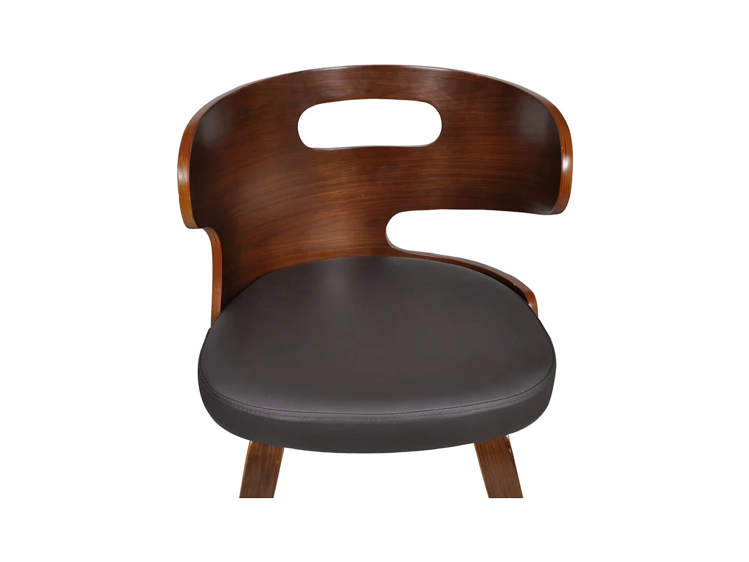 Chaises à manger lot de 4 marron bois courbé et similicuir