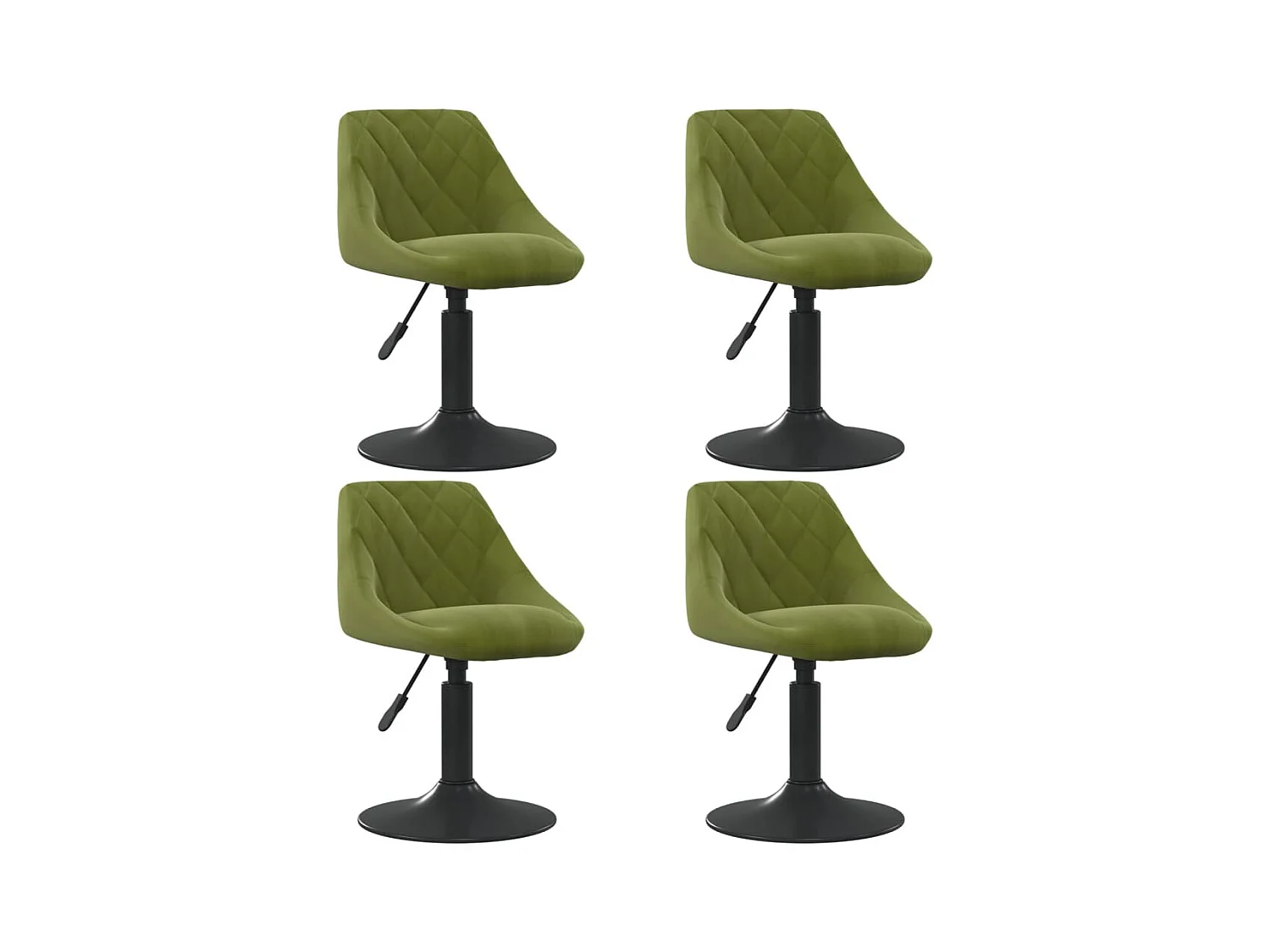 Chaises pivotantes à manger lot de 4 vert clair velours