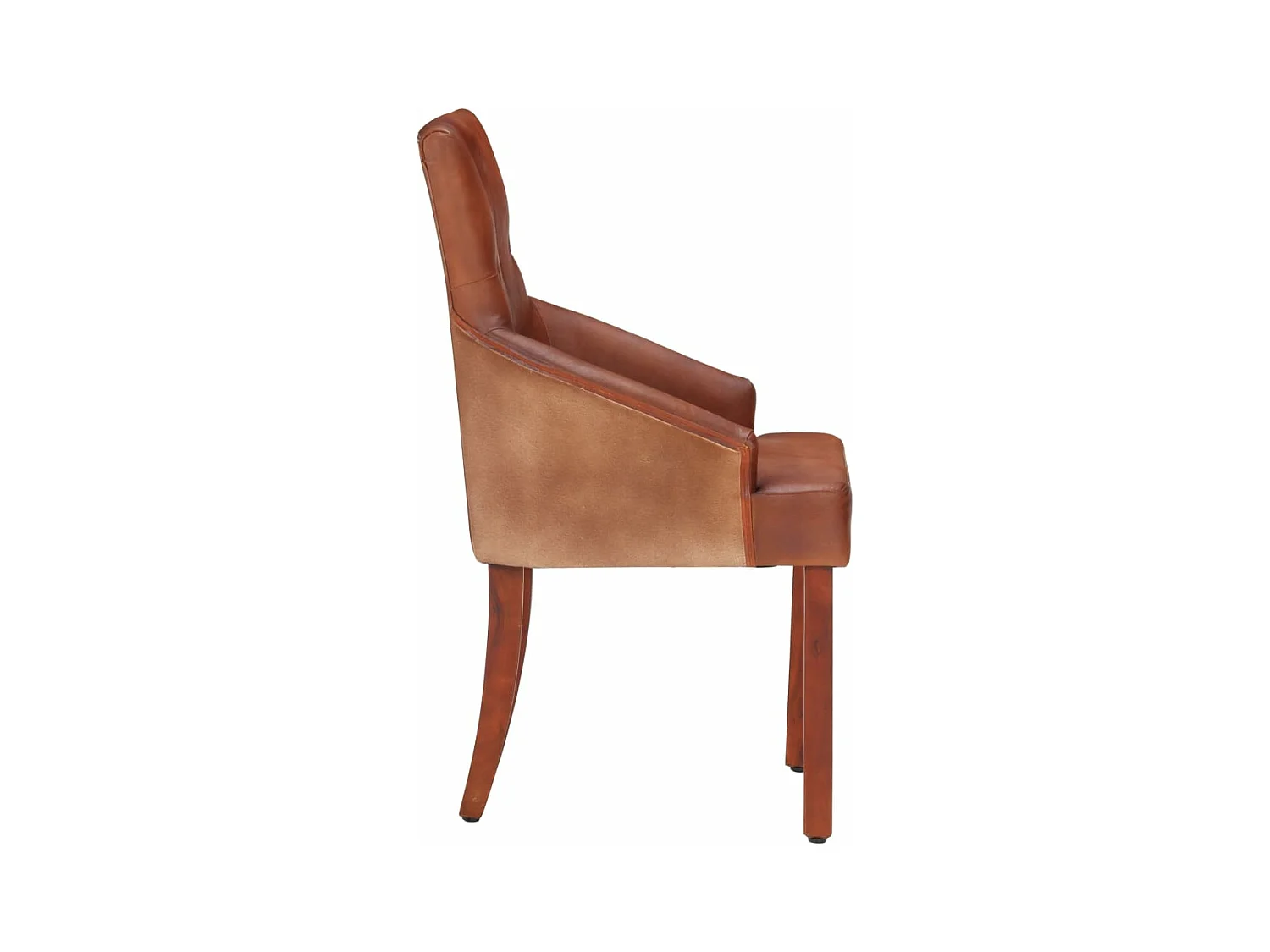 Chaises à manger lot de 4 marron cuir de chèvre véritable