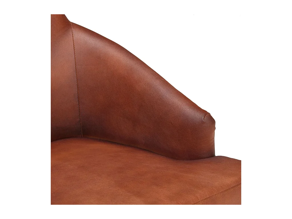 Chaises à manger lot de 4 marron cuir de chèvre véritable