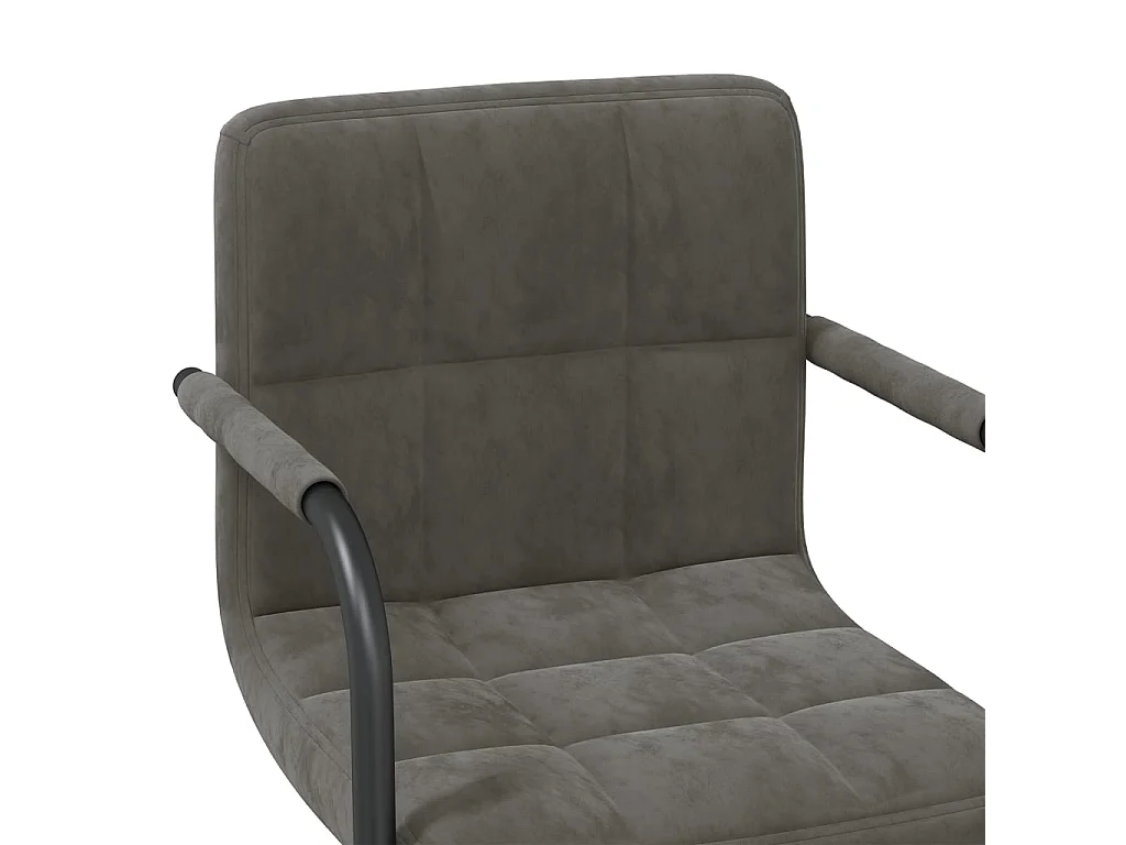 Chaises pivotantes à manger lot de 4 gris foncé velours
