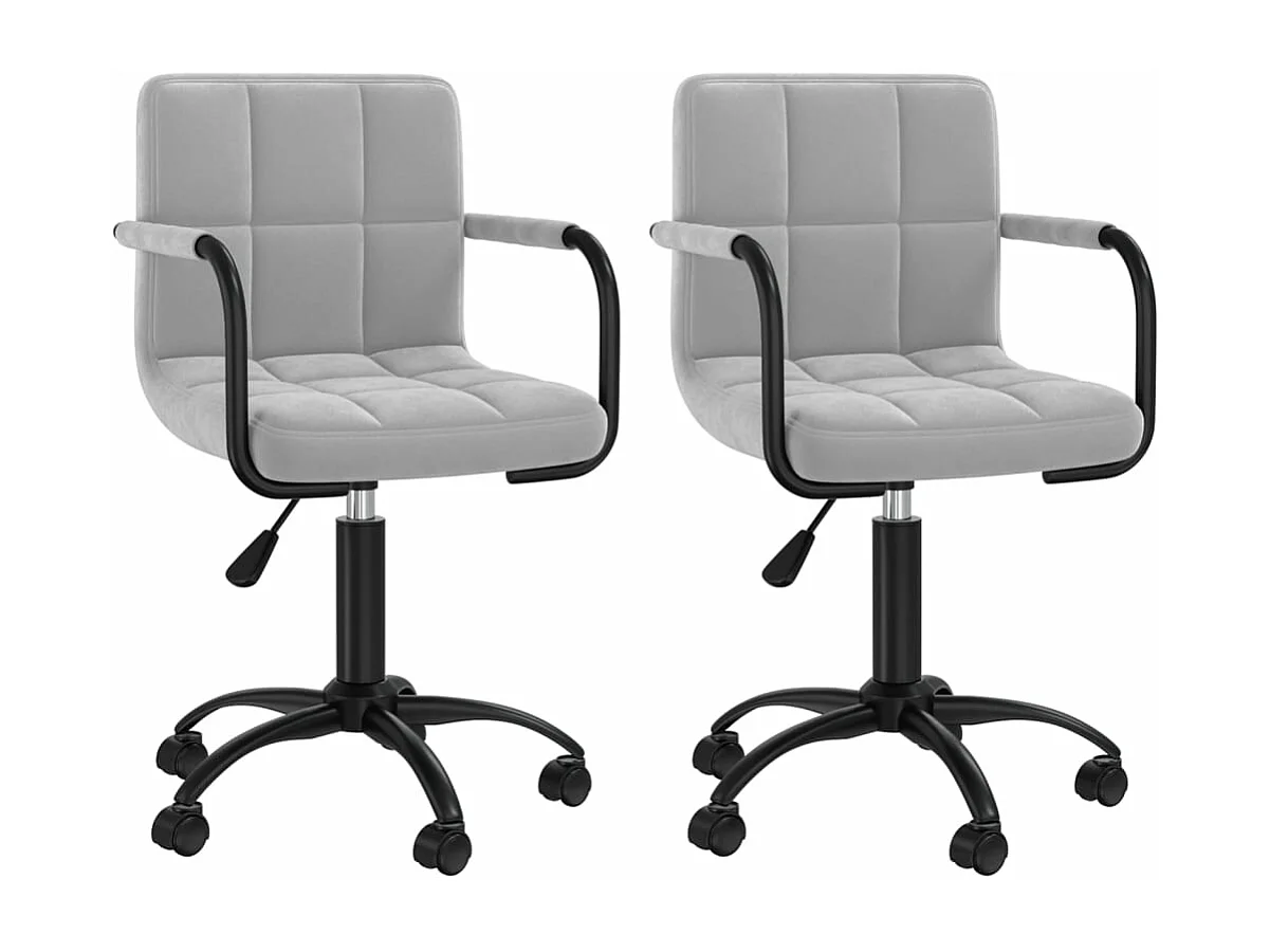 Chaises pivotantes à manger lot de 2 gris clair velours