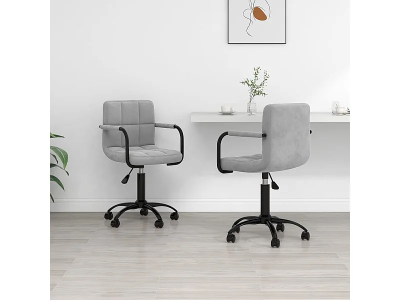 Chaises pivotantes à manger lot de 2 gris clair velours