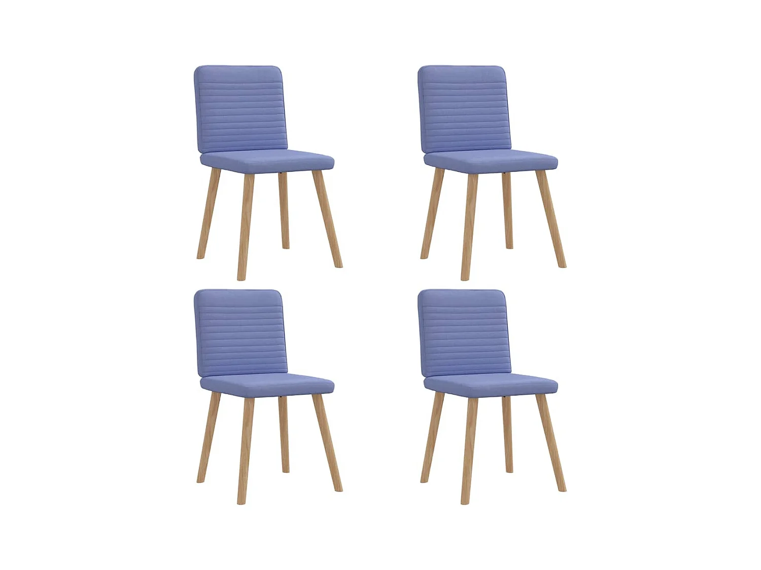 Chaises à manger lot de 4 bleu jean tissu