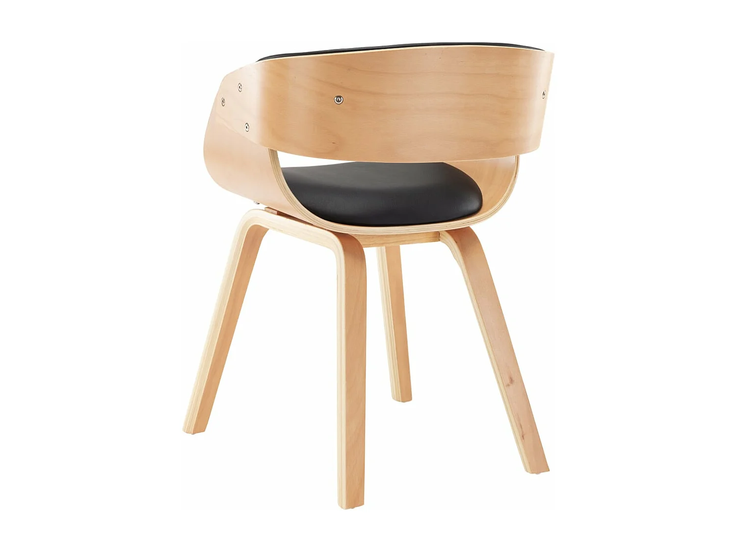 Eetkamerstoelen 4 st gebogen hout en kunstleer zwart
