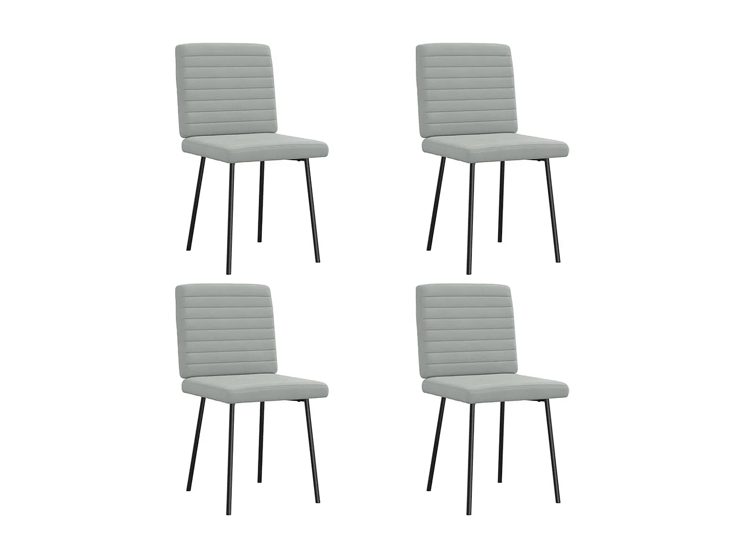 Chaises à manger lot de 4 Gris clair Velours