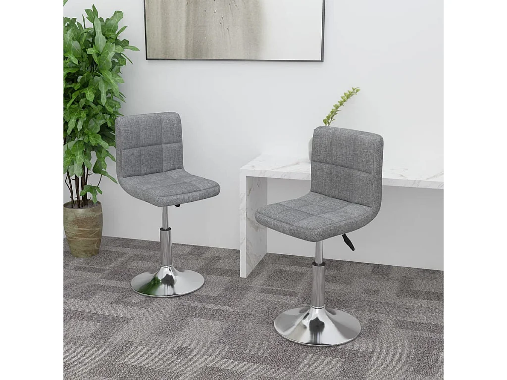 Chaises pivotantes à manger lot de 2 gris clair tissu