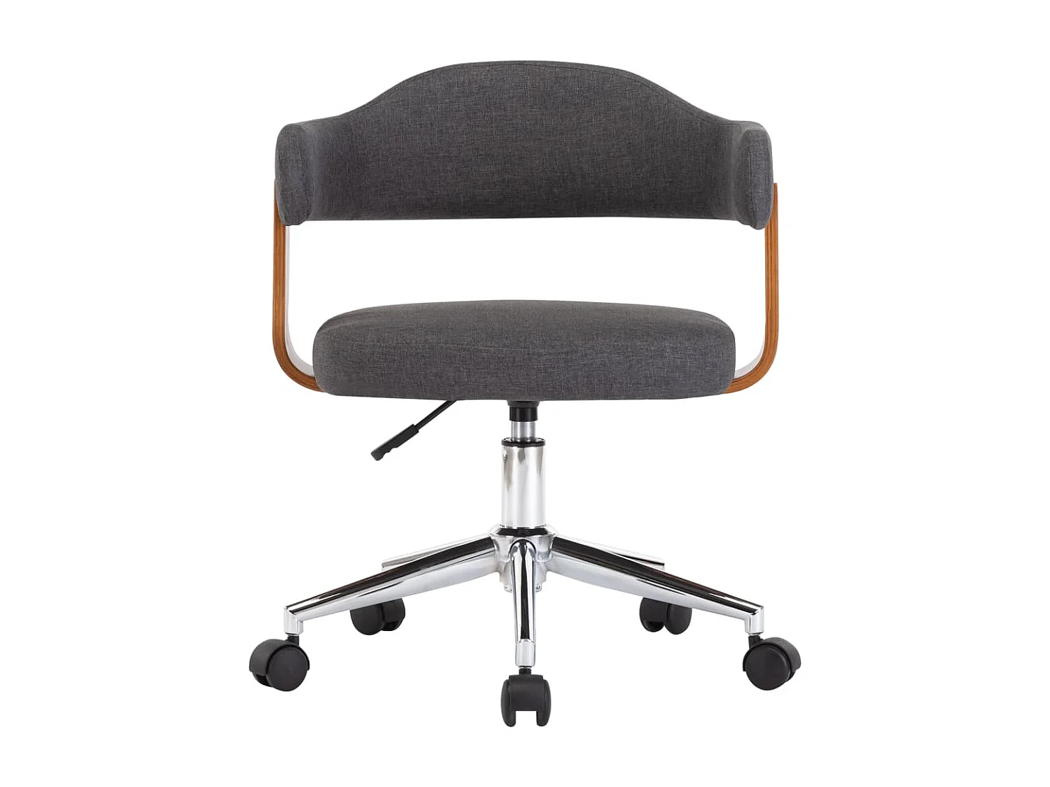 Eetkamerstoelen 2 st draaibaar gebogen hout en stof grijs