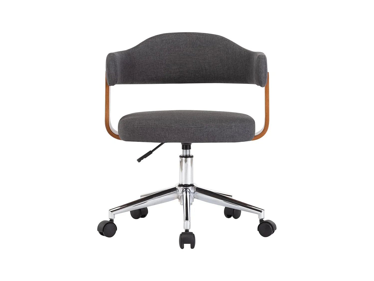 Chaises pivotantes à manger lot de 2 gris bois courbé et tissu